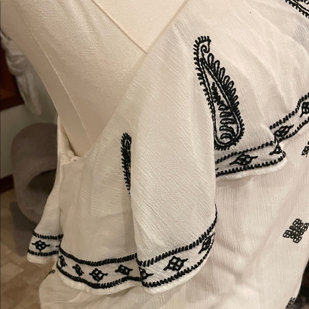 Free People Easy on the Eyes Black and White One Shoulder Blouse XS - Picture 6 of 9